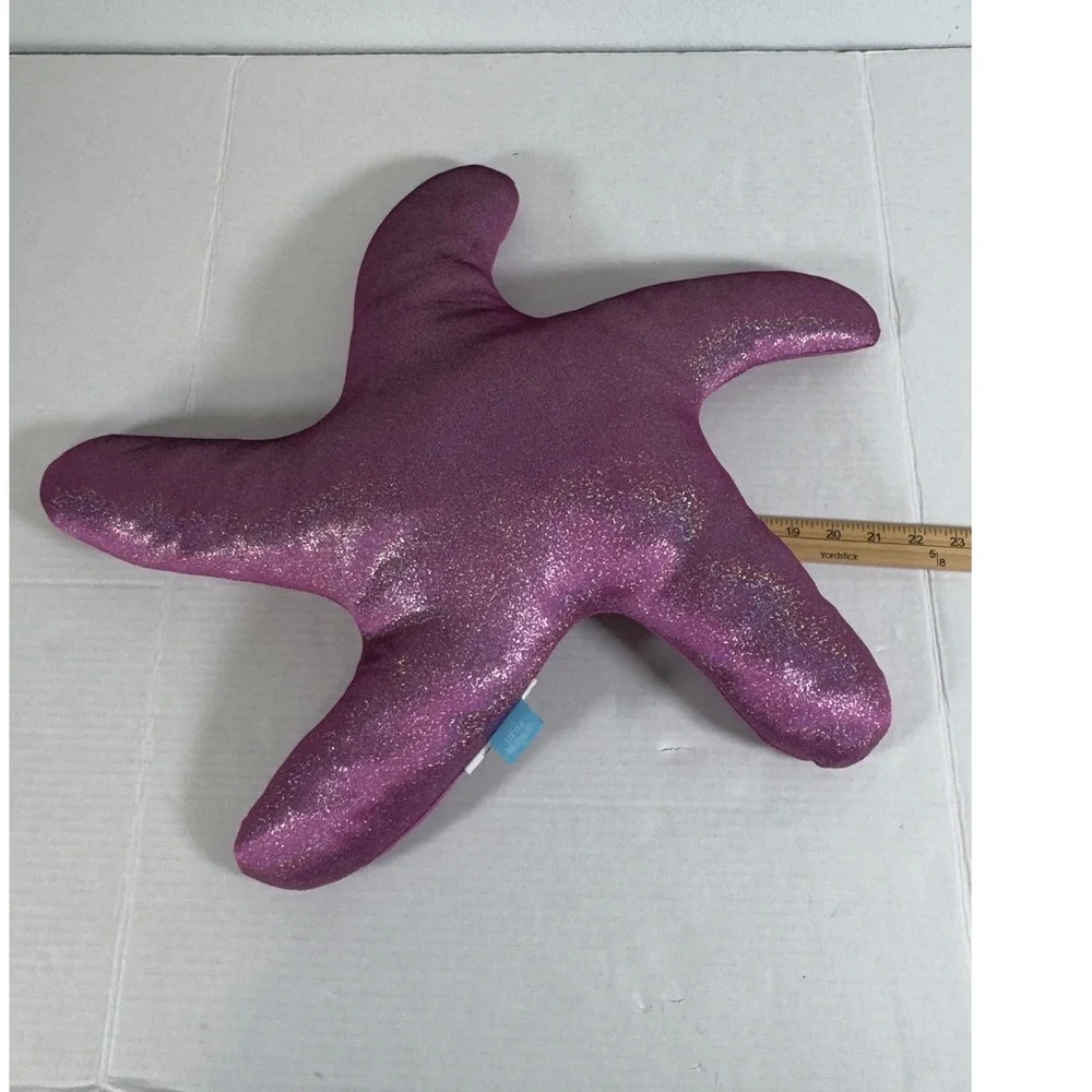Disney Starfish Decorative Pillow Kids Little Mermaid Purple Shimmer Glitter